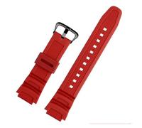 Gummi-Uhrenarmband, kompatibel mit Casio AE-1000W, AQ-S810W, AQ-S800W, AE-1200, W-735H, Silikonband, Herren-Sportuhrenarmband, 18 mm(Red black)