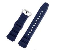 Gummi-Uhrenarmband, kompatibel mit Casio AE-1000W, AQ-S810W, AQ-S800W, AE-1200, W-735H, Silikonband, Herren-Sportuhrenarmband, 18 mm(Blue Silver)