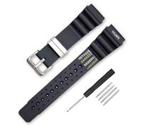 Gummi-Uhrenarmband mit gebogener Linie, 20 mm, 22 mm, 24 mm, Edelstahlschlaufe, Tauchermodell, Ersatzarmband passend für Seiko Uhren (20 mm, Edelstahlschlaufe)