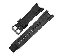 Gummiarmband kompatibel mit Casio G SHOCK Serie GST-210/W300/400G/B100, wasserdichtes Silikon-Uhrenarmband, Herrenarmbänder, Zubehör, 26 x 14(Black-Black Buckle)