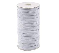 Gummibänder Gummilitze 5mmx 64m Gummiband Nähen Gummiband Breit Hosengummi Flache Elastisches Band für Nähen und Haushalt DIY Handwerk Weiß