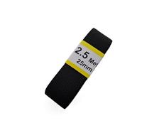 Gummiband Hosengummi - weiß und schwarz - 2,5m Abschnitte - 25mm - 30mm - 40mm Breite - keine Meterware (schwarz, 25 mm)