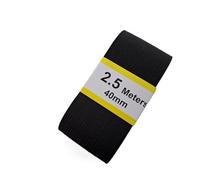 Gummiband Hosengummi - weiß und schwarz - 2,5m Abschnitte - 25mm - 30mm - 40mm Breite - keine Meterware (schwarz, 40 mm)