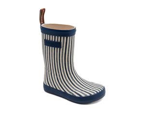 Gummistiefel BISGAARD "barefoot high rubber", Mädchen, Gr. 32, blau (sailor stripes), Naturkautschuk, gestreift, Schuhe Gummistiefel, Regenstiefel für Kinder, Größenschablone zum Download (34144260-32