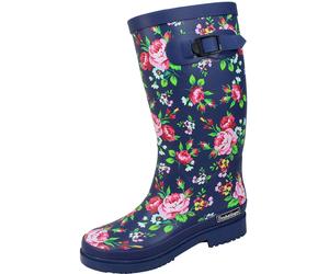 Gummistiefel BOCKSTIEGEL "Julia", Damen, Gr. 41, dunkelblau, multi, Obermaterial: 100% Naturkautschuk NaRubber., Schuhe Gummistiefel (82481502-41) dunkelblau, multi