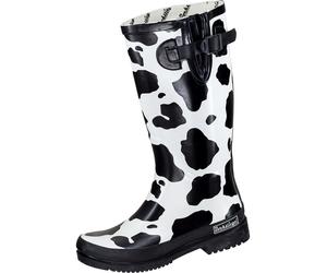 Gummistiefel BOCKSTIEGEL "Kuh", Damen, Gr. 42, schwarz (schwarz, weiß), Obermaterial: 100% Naturkautschuk NaRubber., Schuhe Gummistiefel (62670823-42) schwarz, weiß