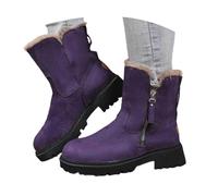 Gummistiefel Damen Gefüttert, Winterschuhe Damen Gefüttert Warm Winterstiefel Schneestiefel Boots Winterboots Schlupfstiefel Damenstiefel Stiefel Winter Wasserdicht Flock Stiefeletten, 40/EU