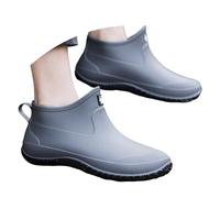 Gummistiefel Damen Kurz - Boots wasserdichte Schuhe Herren Regenstiefel Damen Stiefeletten Gummistiefel Gummischuhe Sommer Gartenschuhe Hunter Sommerstiefeletten Grau 44