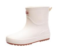 Gummistiefel Damen Kurz - Stiefeletten Damen Gummistiefel Chelsea Boots Stallschuhe Gummischuhe Herren wasserdichte Schuhe Reitschuhe Regenschuhe Hunter Reitstiefel Stiefel Weiß 38