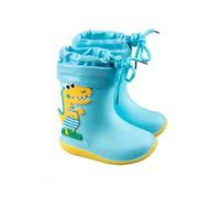 Gummistiefel Kinder Unisex rutschfest, Regenstiefel Kinder Dino Atmungsaktiv, Regenschuhe Jungen Leicht, Gummistiefel Mädchen 33 Kurz, Halbhohe Regenstiefel Wasserdicht (1A-Blue, 26 EU)