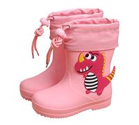 Gummistiefel Kinder wasserdichte Stiefel Regenschuhe für Kleinkinder Jungen Mädchen 2-11 Jahre @,02 Rosa,35 EU