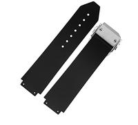 GUMMMY Für Hublot-Armband, Big Bang, authentisches Armband, Edelstahl, Schnallenfreies Werkzeug, schwarzes Silikon, Herren-Armband, 25 x 19 mm, 25X19mm, Achat