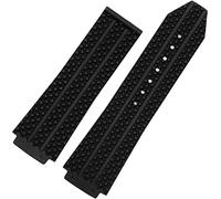 GUMMMY Schwarzes Silikon-Gummi-Armband, 25 x 19 mm, 25 x 17 mm, für Hublot-Armband für Big Bang Uhrenarmband, Schmetterlingsschnalle, Armband, Logo-Werkzeuge, No Buckle, Achat