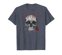 Guns 'n' Roses Hard Rock Band Flower Skull by Rock Off T-Shirt, Herren, Blau Meliert, L