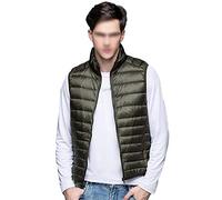 GUOCU Herren Leichte Daunenweste Kurze Winter Stehkragen Mode Weste Steppweste Gesteppt Ärmellose Daunenjacke Ultraleicht Übergangsweste Daunen Winterjacke Packbare Mikro-Daunen-Weste Jacke A L
