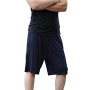 GUOCU Herren Schlafanzughose Pyjamahose Kurz Bermuda Nachtwäsche Shorts Sporthose Freizeithose,Marine,6XL