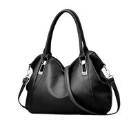 Guohetuk Damenhandtasche Geräumige Tragetasche Slouchy Tasche Crossbody Bag Aus Hochwertigem Pu mit Bequemen Tragegriffen für Unternehmungen Ausgehen SHO, Schwarz