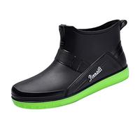 Guotobe Gummistiefel Herren Halbhoch Festival Booties Rain Boots Günstig Freien Autowäsche Gummischuhe Oversized Erwachsene Stiefeletten mit Stulpe Breiter Fuß Gartenschuhe Kurzschaft
