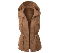 Guotobe Longweste Damen Winddicht Weste Steppweste Weich Freizeit Übergangsweste Lange Casual Longweste mit Reißverschluss Herbst Winter Winterweste Ärmellose Outdoor Daunenjacke