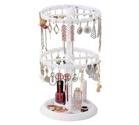 Gupcaqosjw Ohrring Aufbewahrung, 33x22x3.5 Cm Schmuckständer Rund, Schmuckhalter Drehbar, Ohrring Organizer Ständer, Rotierendes Schmuck Display, Rotierende 2 Ebenen Ohrringhalter Organizer Stand