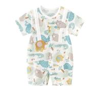 gurcooc Baby Jungen Mädchen Strampler Kurzarm Baumwolle Bodysuit Cartoon Sommer Jumpsuit Onesie Outfit Set, 3-18 Monate