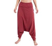 GURU SHOP Afghani Hose aus Bio-Baumwolle, Organic Haremshose, Pluderhose, Yogahose, Aladinhose - Bordeauxrot, Damen, Size:XL