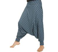 GURU SHOP Afghani Hose aus Bio-Baumwolle, Organic Haremshose, Pluderhose, Yogahose, Aladinhose - Majolica, Damen, Size:XL