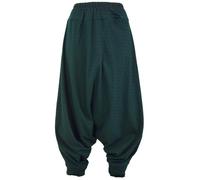 GURU SHOP Afghani Hose, Haremshose, Pluderhose, Pumphose, Aladinhose - Petrol, Damen, Baumwolle