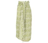 GURU SHOP Bali Batik Sarongkleid, Wickelrock, Sarong, Strand Tuch - Lotus/grün, Herren/Damen