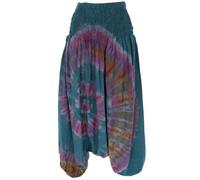 GURU SHOP Batik Afghani Hose, Haremshose, Pluderhose Aladinhose - Blau, Damen