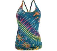 GURU SHOP Batik Hippie Top, Unikat Tank Top - Petrol, Damen, Synthetisch