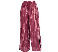 GURU SHOP Batik Palazzohose, Hosenrock, Schlaghose, Hippie Goa Hose - Rot, Damen, Synthetisch