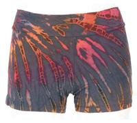 GURU SHOP Batik Pantys, Unikat Shorts, Bikini Pantys - Pink/grau, Damen