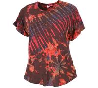GURU SHOP Batik T-Shirt, Blusentop - Rot/braun, Damen