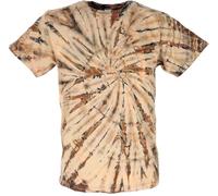 GURU SHOP Batik T-Shirt, Herren Kurzarm Shirt - Braun, Size:L