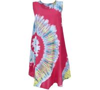 GURU SHOP Batik Tunika, Hippie Chic, Strandkleid, Sommerkleid - Rot, Damen