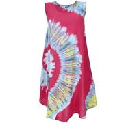 GURU SHOP Batik Tunika, Hippie Chic, Strandkleid, Sommerkleid - Rot, Damen, Synthetisch
