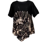 GURU SHOP Batiktunika, Boho Strandtunika, Maxitunika, Übergröße - Schwarz, Damen