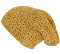 GURU SHOP Beanie, Baumwoll-Häkelmütze - Senfgelb, Herren/Damen