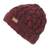 GURU SHOP Beanie Mütze aus Nepal, Wollmütze, Schurwolle - rot Melliert, Herren/Damen