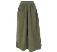 GURU SHOP Bequeme Palazzohose, Weite Marlenehose, Boho Schlaghose, Hosenrock - Olivgrün, Damen, Baumwolle, Size:S