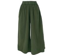 GURU SHOP Bequeme Palazzohose, Weite Marlenehose, Boho Schlaghose, Hosenrock - Olivgrün, Damen, Size:S