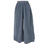 GURU SHOP Bequeme Palazzohose, Weite Marlenehose, Boho Schlaghose, Hosenrock - Taubenblau, Damen, Size:M