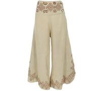 GURU SHOP Bequeme Sommerhose in Natürlichem Look, Hosenrock, Palazzohose - Beige, Damen, Size:XL