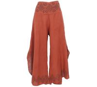 GURU SHOP Bequeme Sommerhose in Natürlichem Look, Hosenrock, Plazzohose - Rostorange, Damen, Baumwolle, Size:M