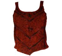 GURU SHOP Besticktes Boho Top mit Stickerei, Damen, Viskose, weinrot