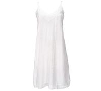 GURU SHOP Besticktes Indisches Boho Kleid, Sommerkleid, Minikleid Hippie Chic - Weiß, Damen, Synthetisch