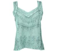 GURU SHOP Besticktes Indisches Hippie Top, Kurze Boho-chic Bluse - Aqua, Damen, Synthetisch