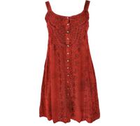 GURU SHOP Besticktes Indisches Minikleid Boho Chic, Hippie Tunika - Rot/Design 10, Damen, Synthetisch