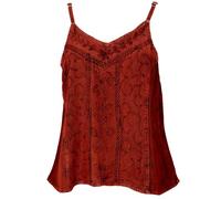 GURU SHOP Besticktes Top Boho Chic, Lockeres Sommertop - Rot, Damen, Synthetisch